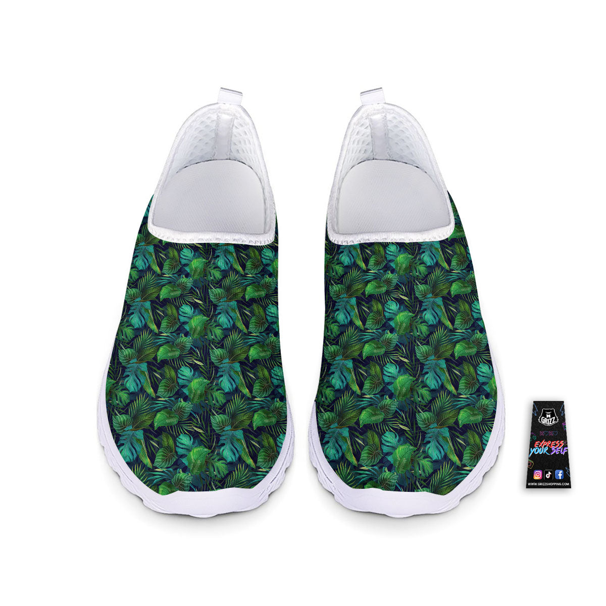 Exotic Leaf Tropical Print Pattern Nurse Shoes-grizzshop