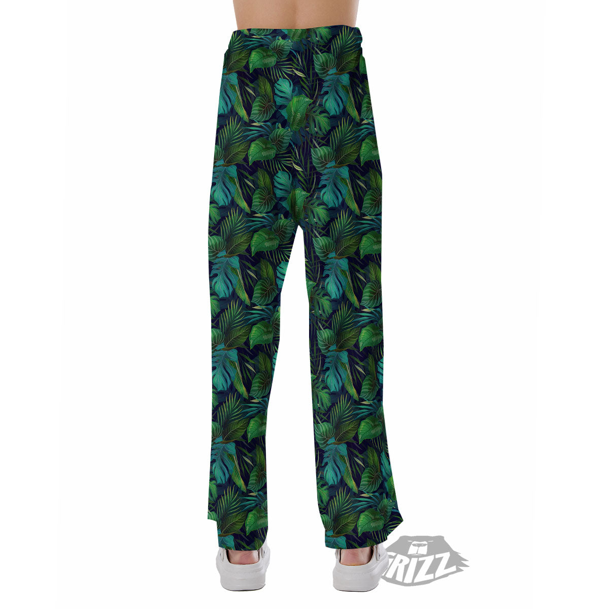 Exotic Leaf Tropical Print Pattern Pajama Pants-grizzshop