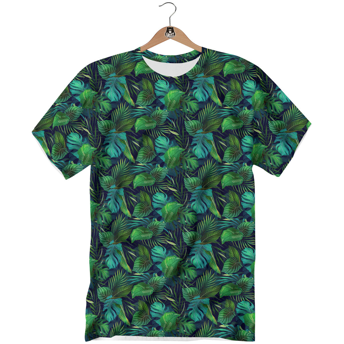 Exotic Leaf Tropical Print Pattern T-Shirt-grizzshop