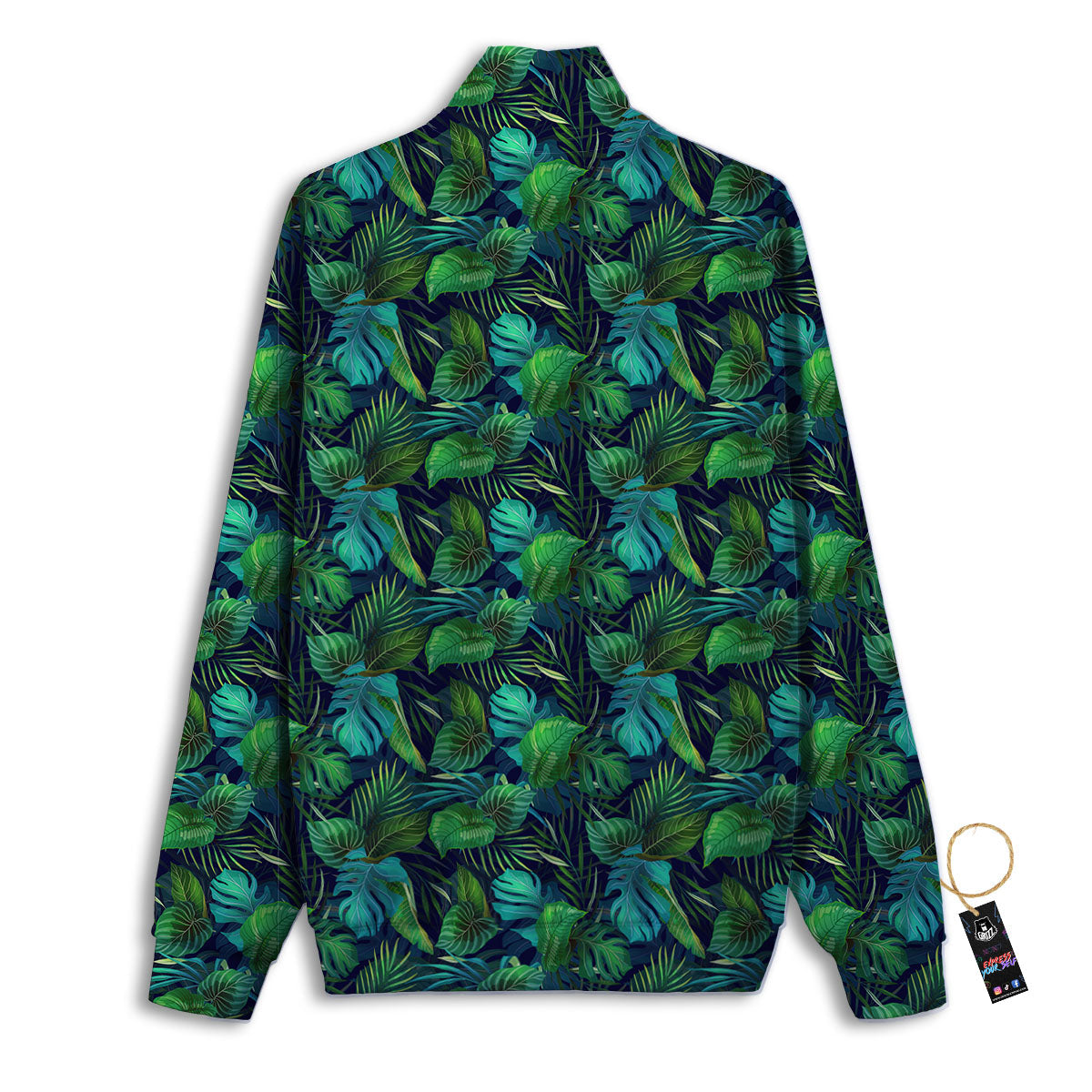 Exotic Leaf Tropical Print Pattern Track Jacket-grizzshop