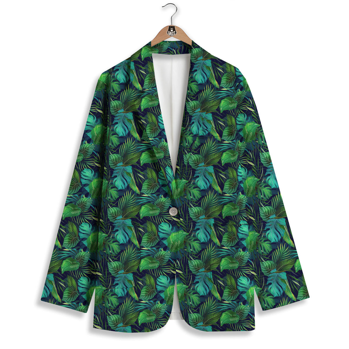 Exotic Leaf Tropical Print Pattern Women's Blazer-grizzshop