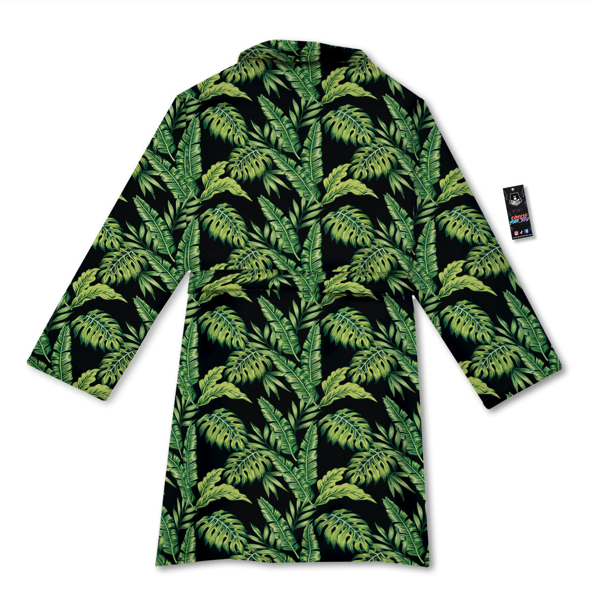 Exotic Leaves Tropical Print Pattern Bathrobe-grizzshop