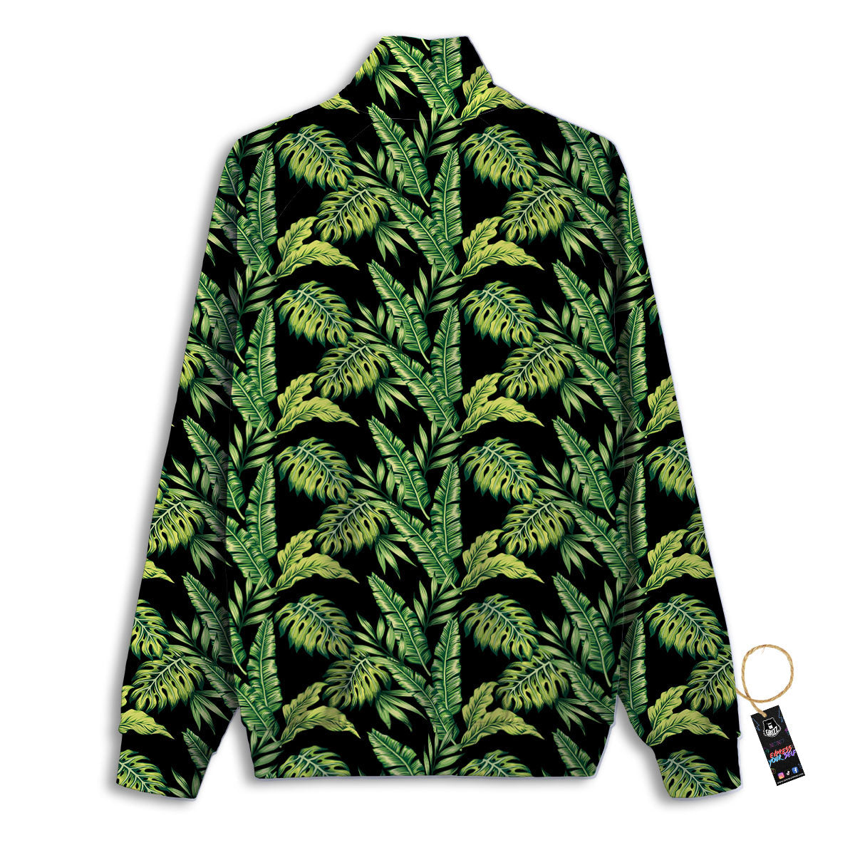 Exotic Leaves Tropical Print Pattern Track Jacket-grizzshop