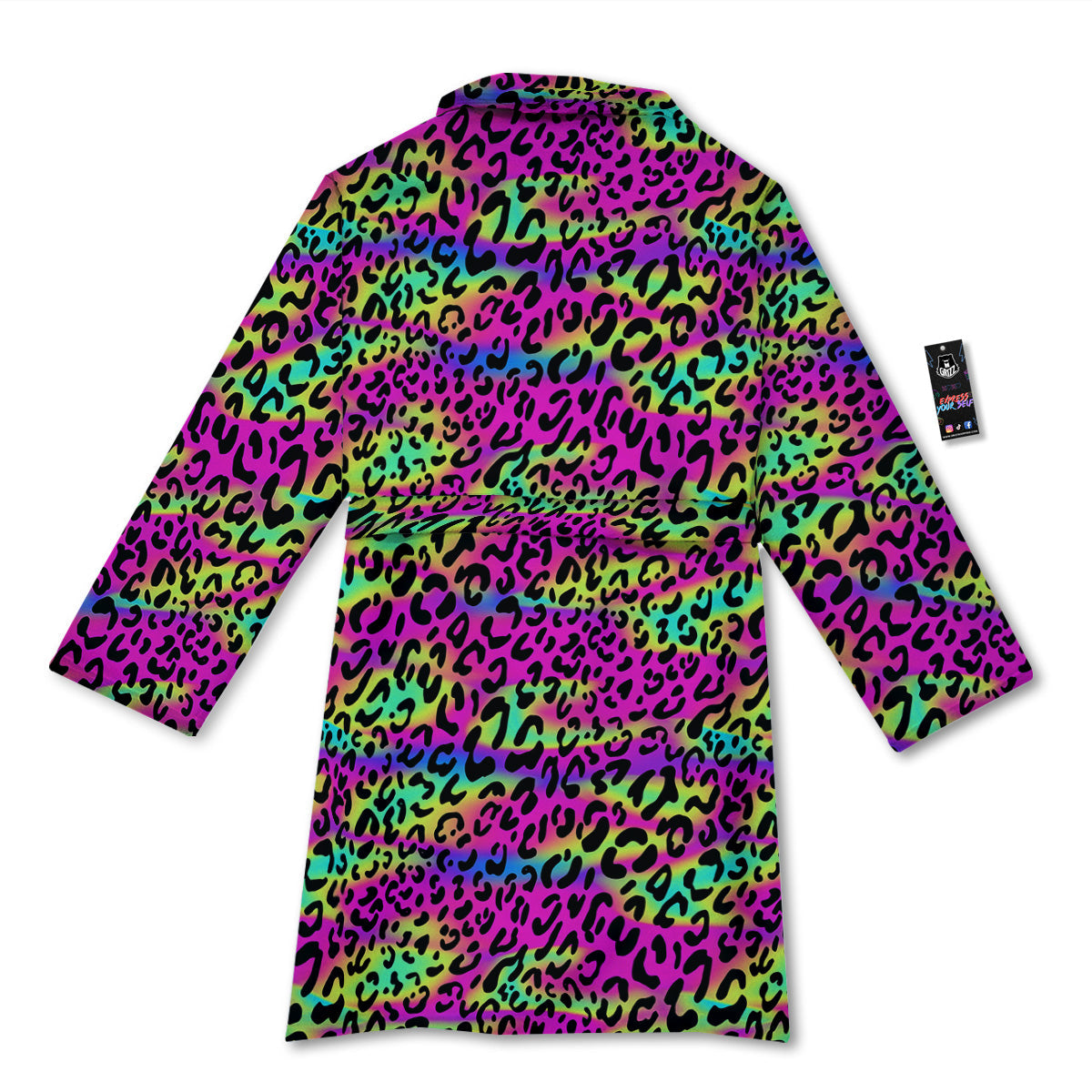Exotic Neon Leopard Print Pattern Bathrobe-grizzshop