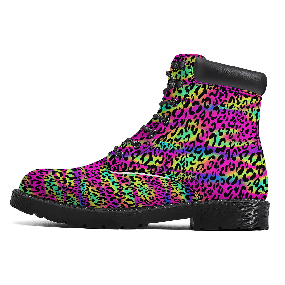 Exotic Neon Leopard Print Pattern Boots-grizzshop