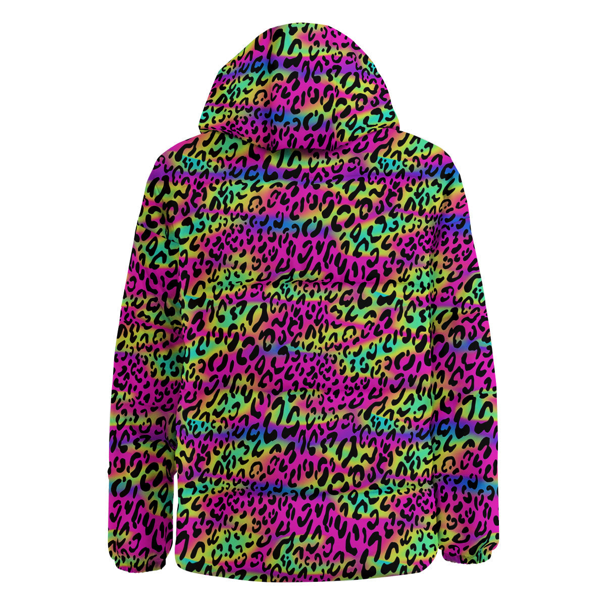 Exotic Neon Leopard Print Pattern Down Jacket-grizzshop