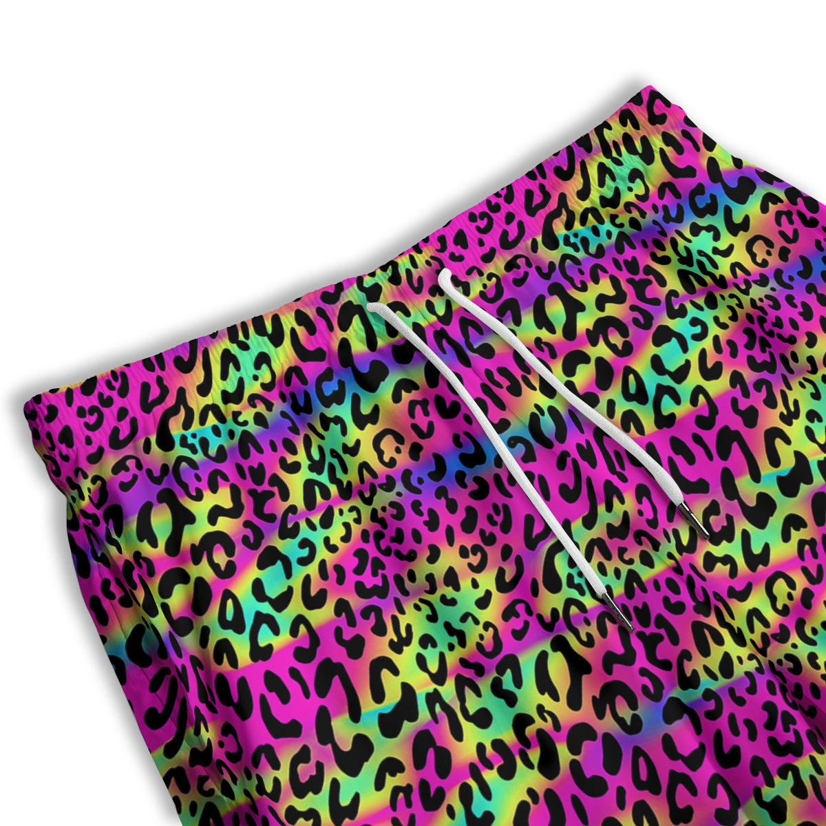 Exotic Neon Leopard Print Pattern Men's Athletic Shorts