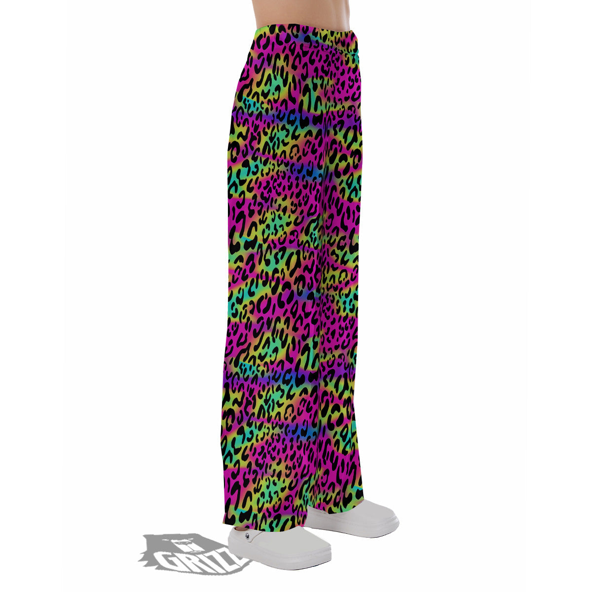 Exotic Neon Leopard Print Pattern Pajama Pants-grizzshop
