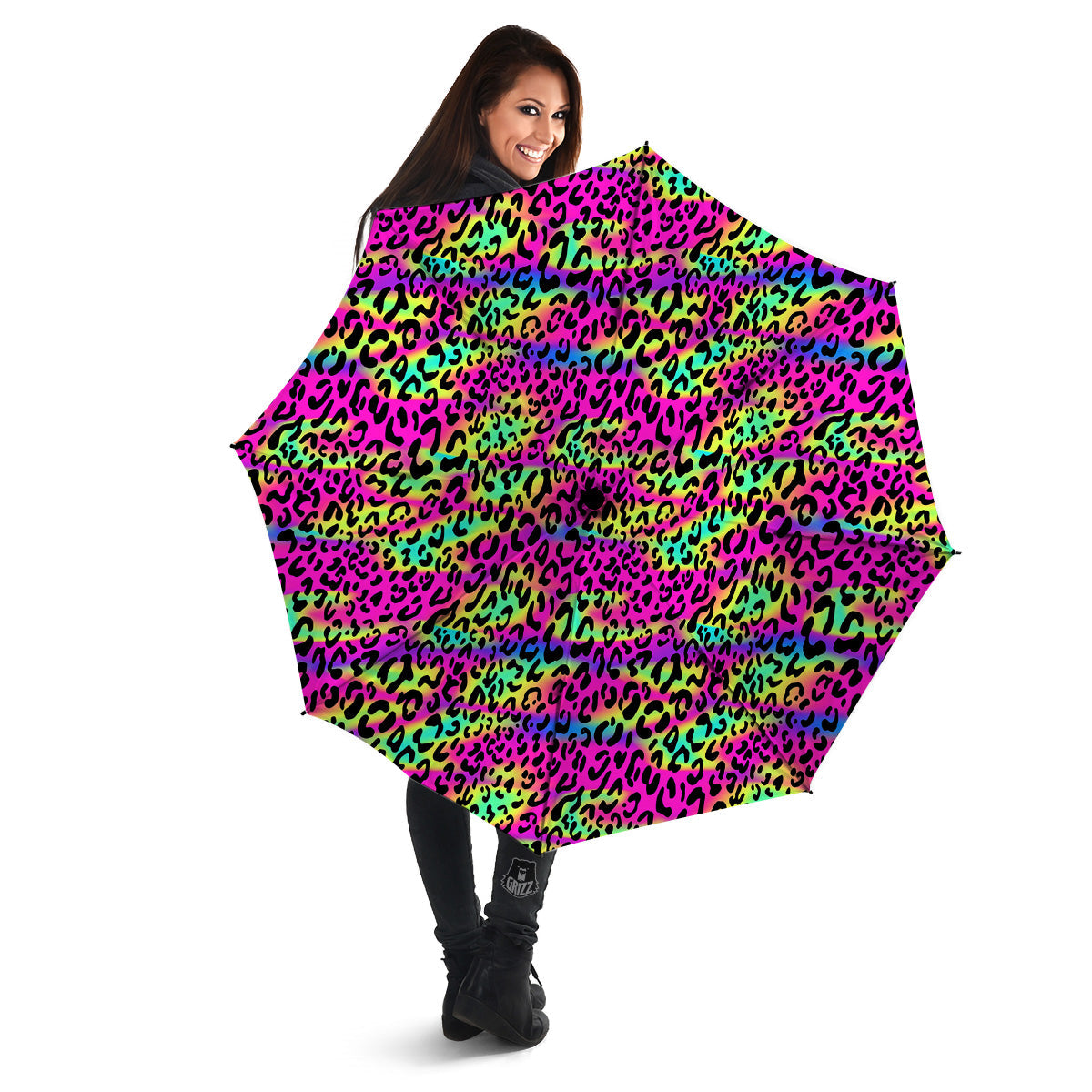 Exotic Neon Leopard Print Pattern Umbrella-grizzshop