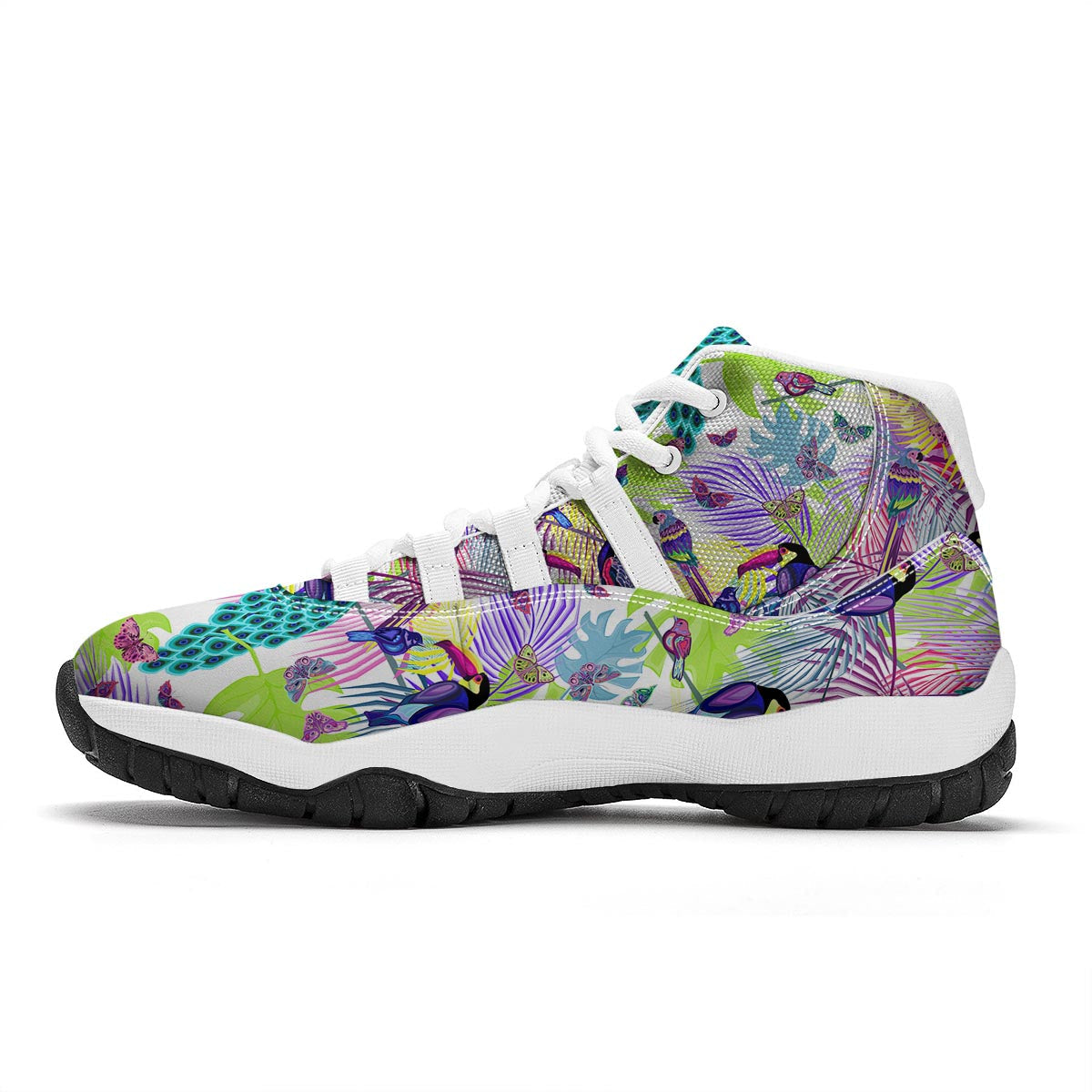 Exotic Tropical Bird White Bball Shoes-grizzshop