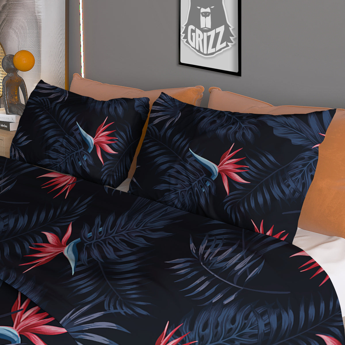 Exotic Tropical Hawaiian Vintage Print Pattern Duvet Cover Bedding Set