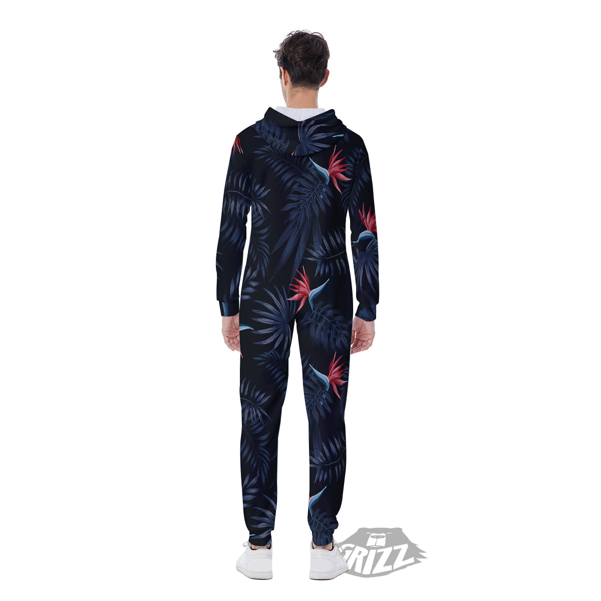 Exotic Tropical Hawaiian Vintage Print Pattern Men's Jumpsuit-grizzshop