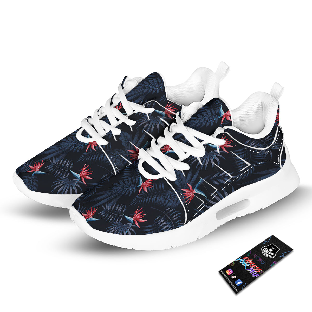Exotic Tropical Hawaiian Vintage Print Pattern Tennis Shoes-grizzshop