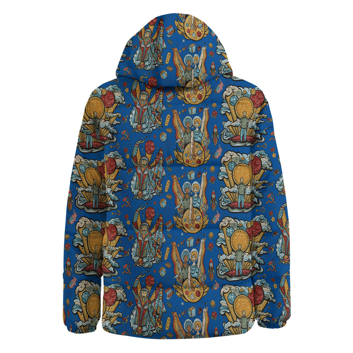 Exploration Of Mars Planet Print Pattern Down Jacket-grizzshop