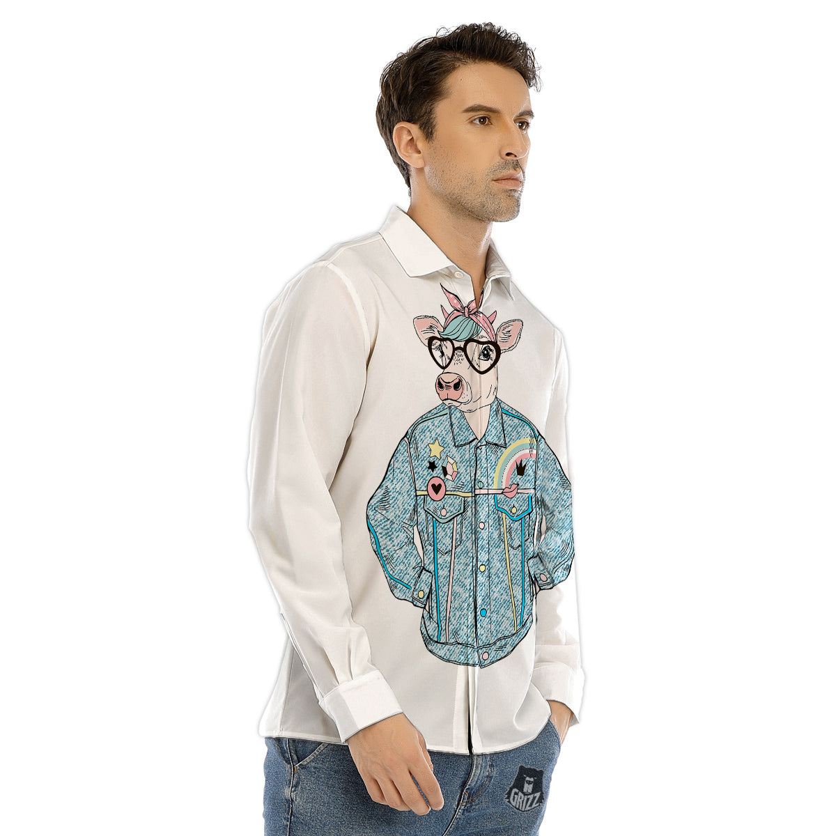 Exploration Of Mars Planet Print Pattern Men's Dress Shirts-grizzshop