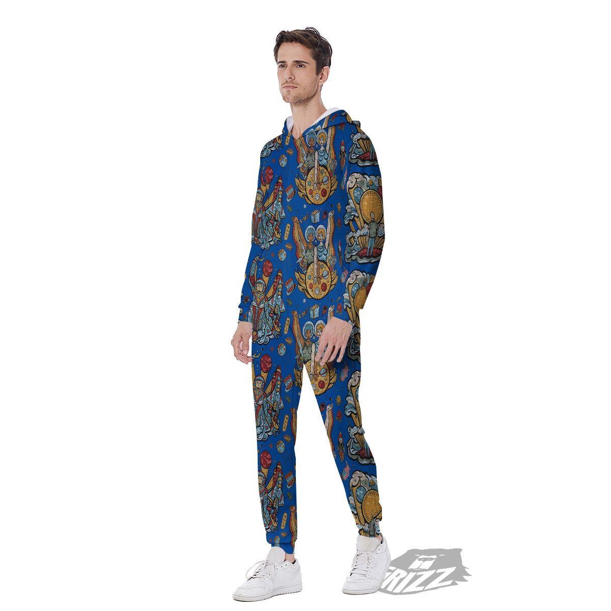 Exploration Of Mars Planet Print Pattern Men's Jumpsuit-grizzshop