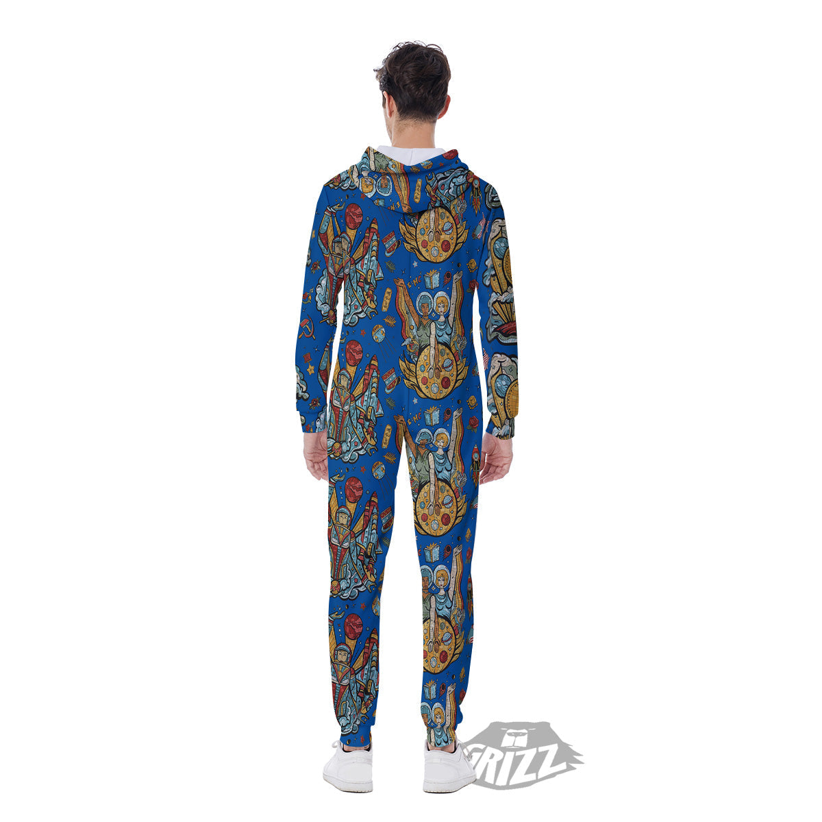 Exploration Of Mars Planet Print Pattern Men's Jumpsuit-grizzshop