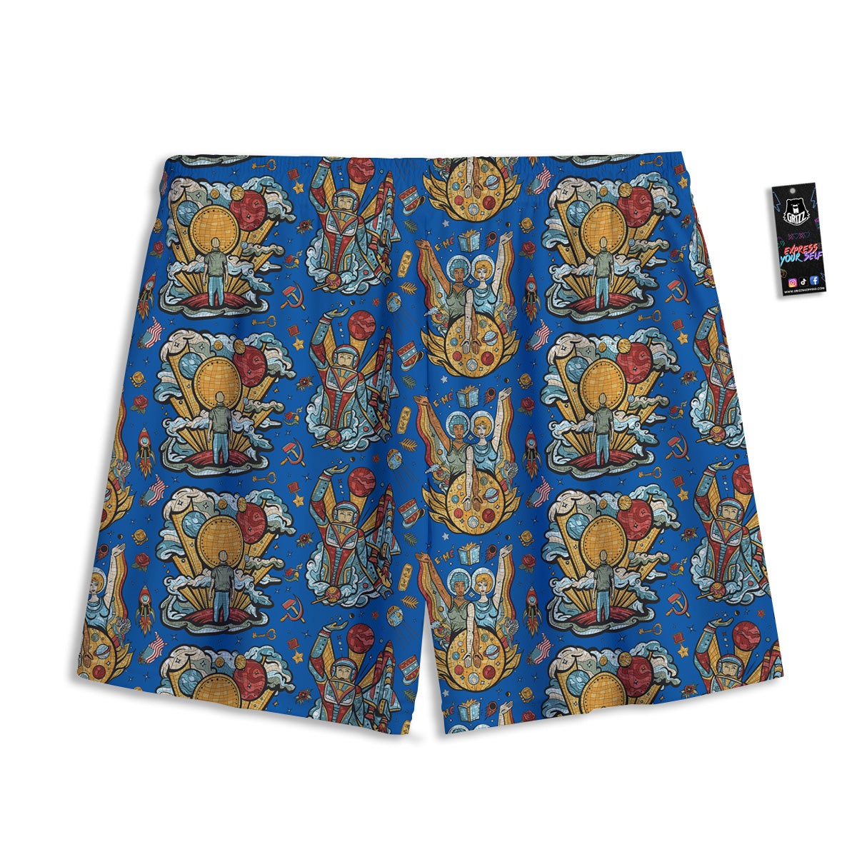 Hieroglyphs Egypt Print Pattern Mesh Shorts