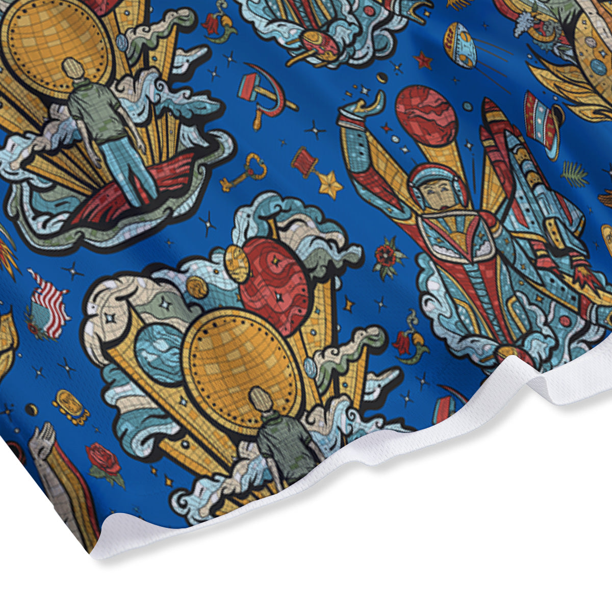 Hieroglyphs Egypt Print Pattern Mesh Shorts