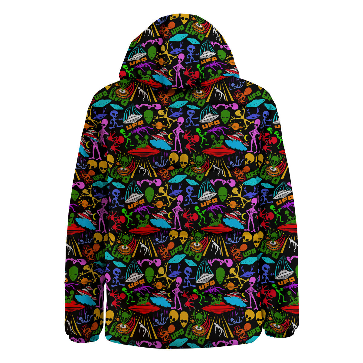 Extraterrestrial Aliens Colorful Print Pattern Down Jacket-grizzshop