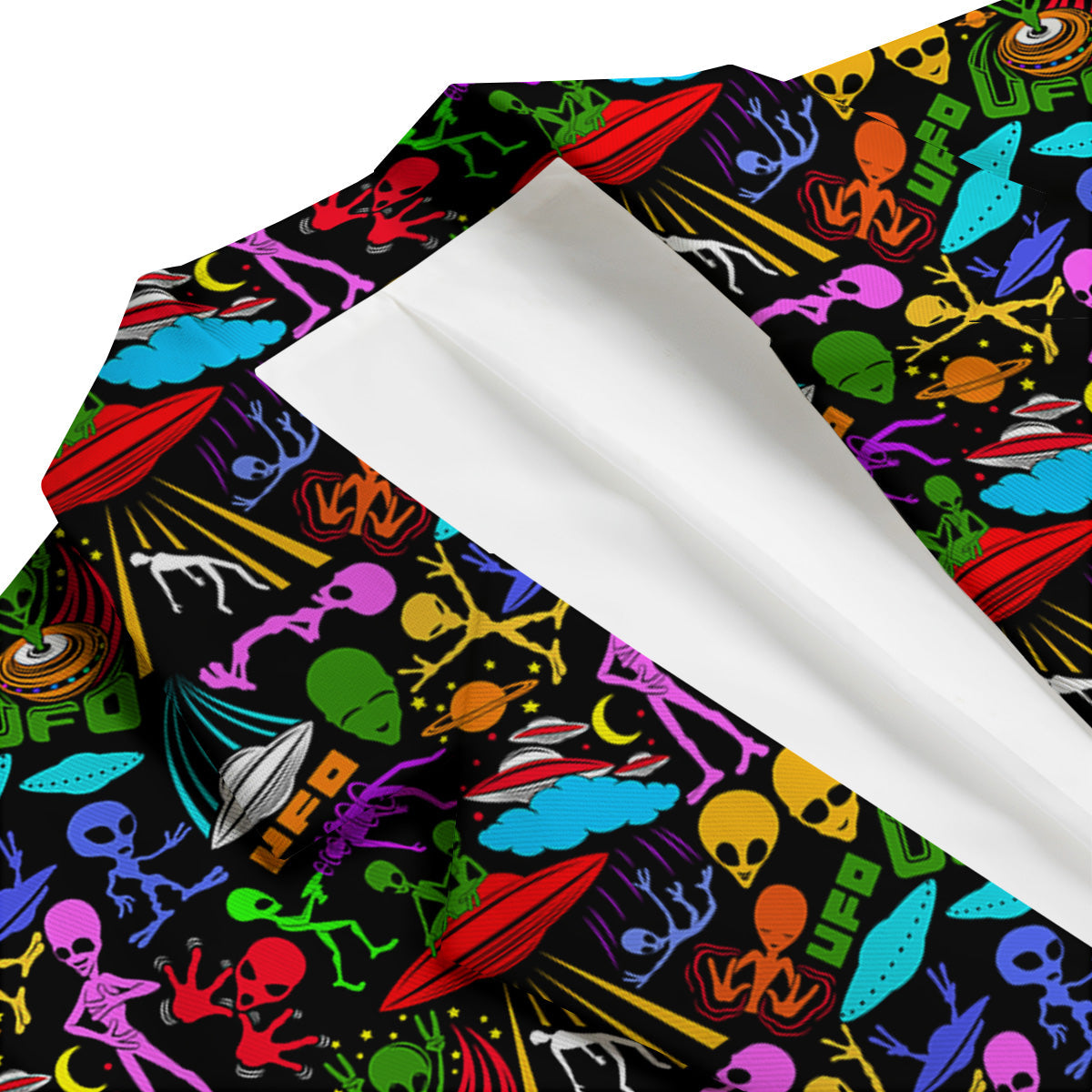 Extraterrestrial Aliens Colorful Print Pattern Men's Blazer-grizzshop