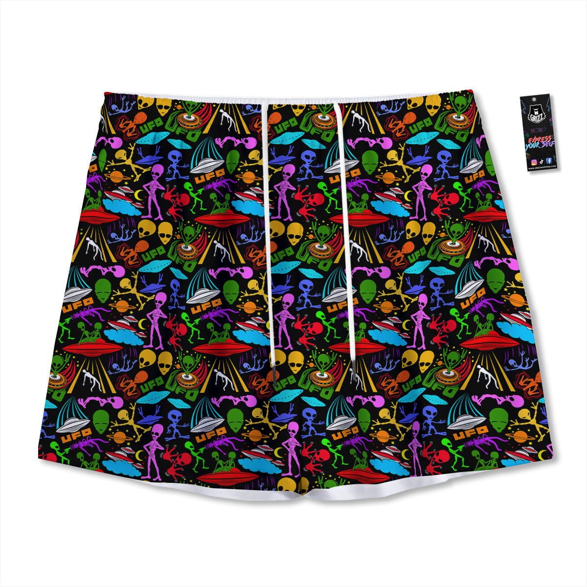 Hieroglyphs Egyptian Print Mesh Shorts