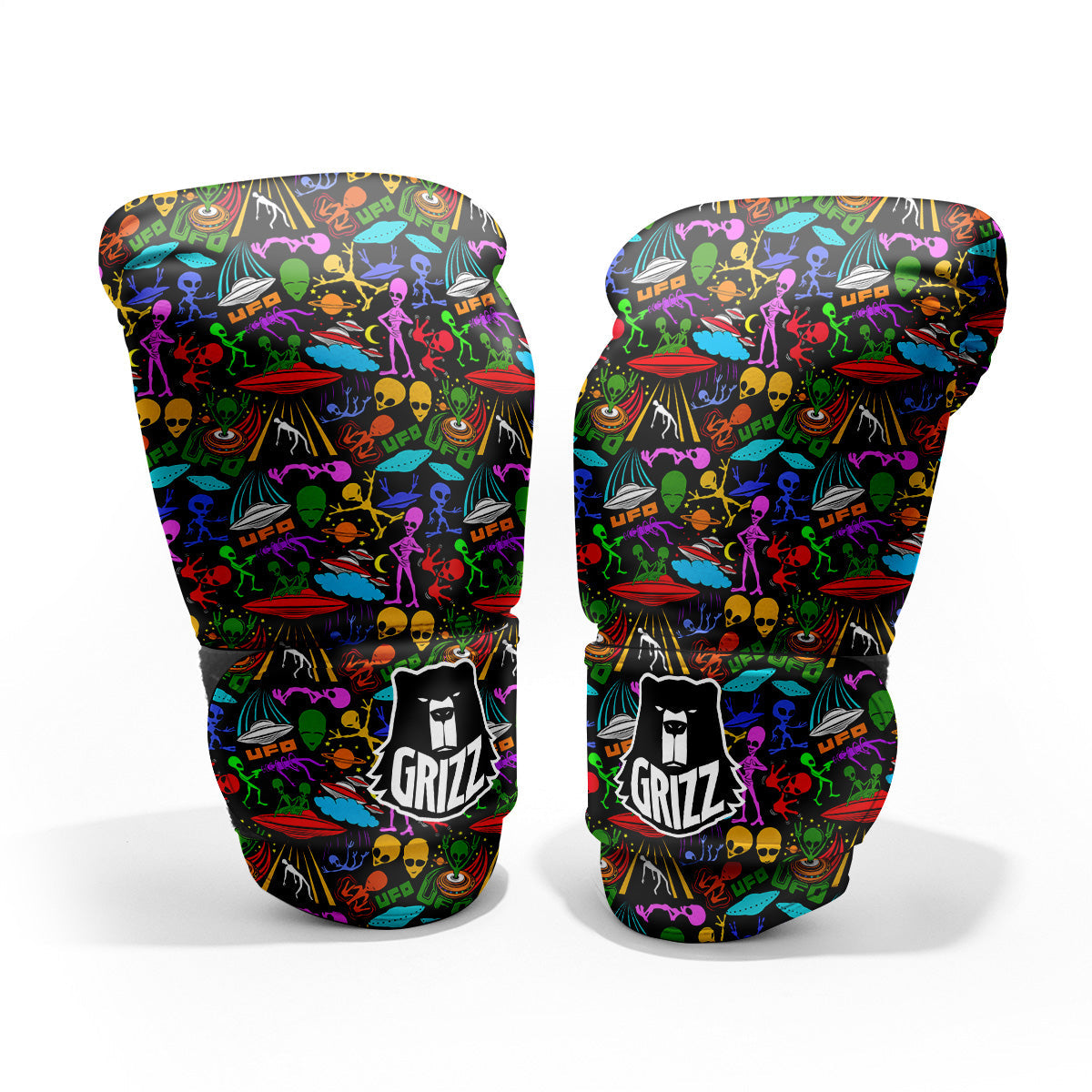 Extraterrestrial Aliens Colorful Print Pattern Pro Boxing Glove