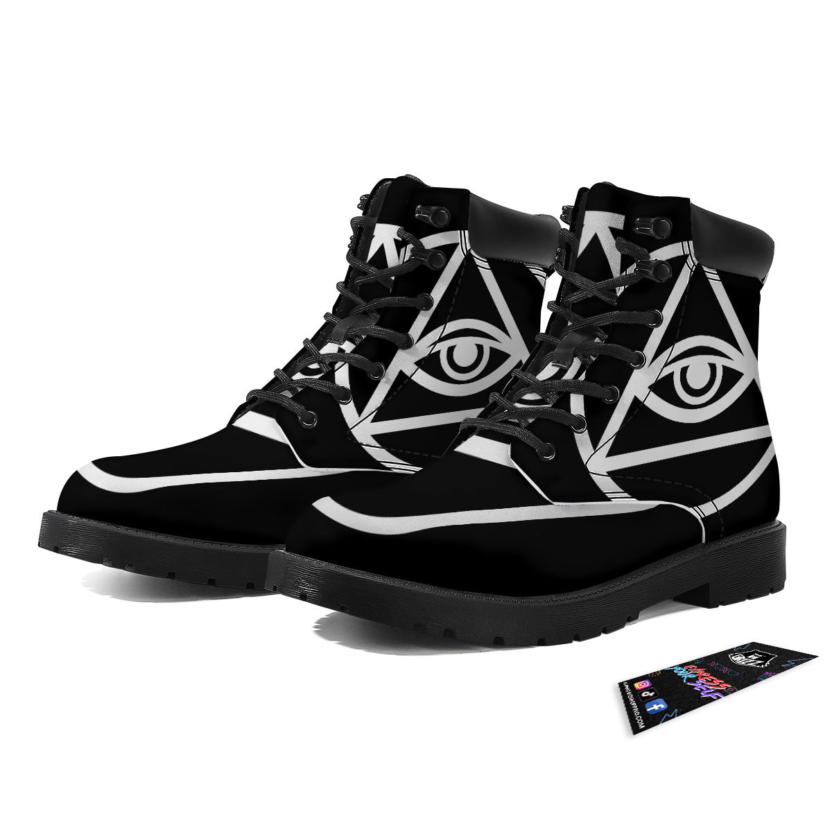 Eye Illuminati Print Boots-grizzshop