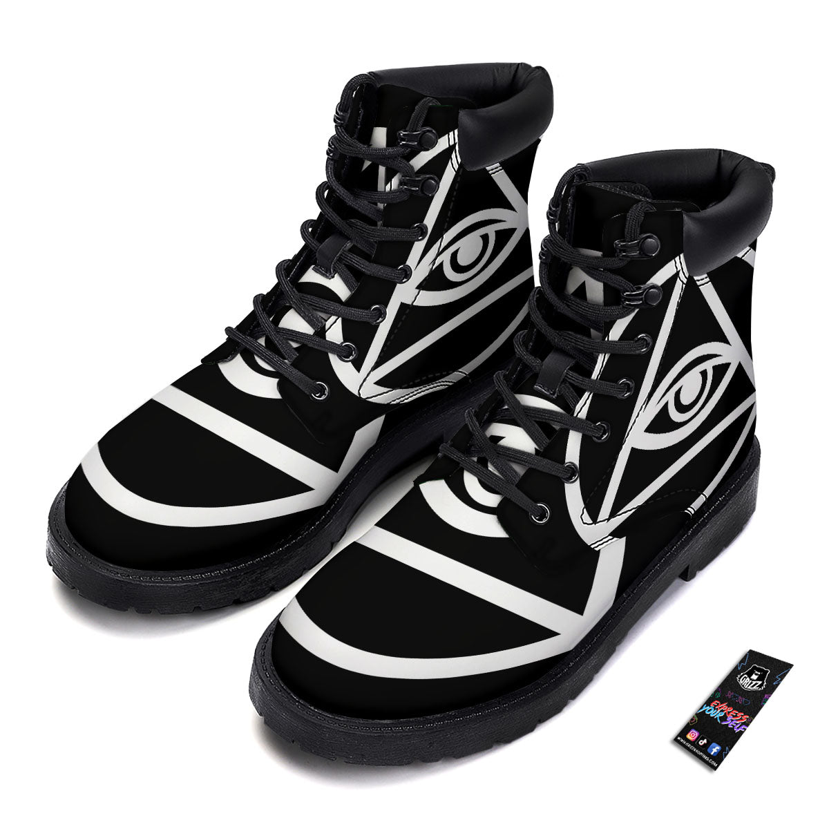 Eye Illuminati Print Boots-grizzshop