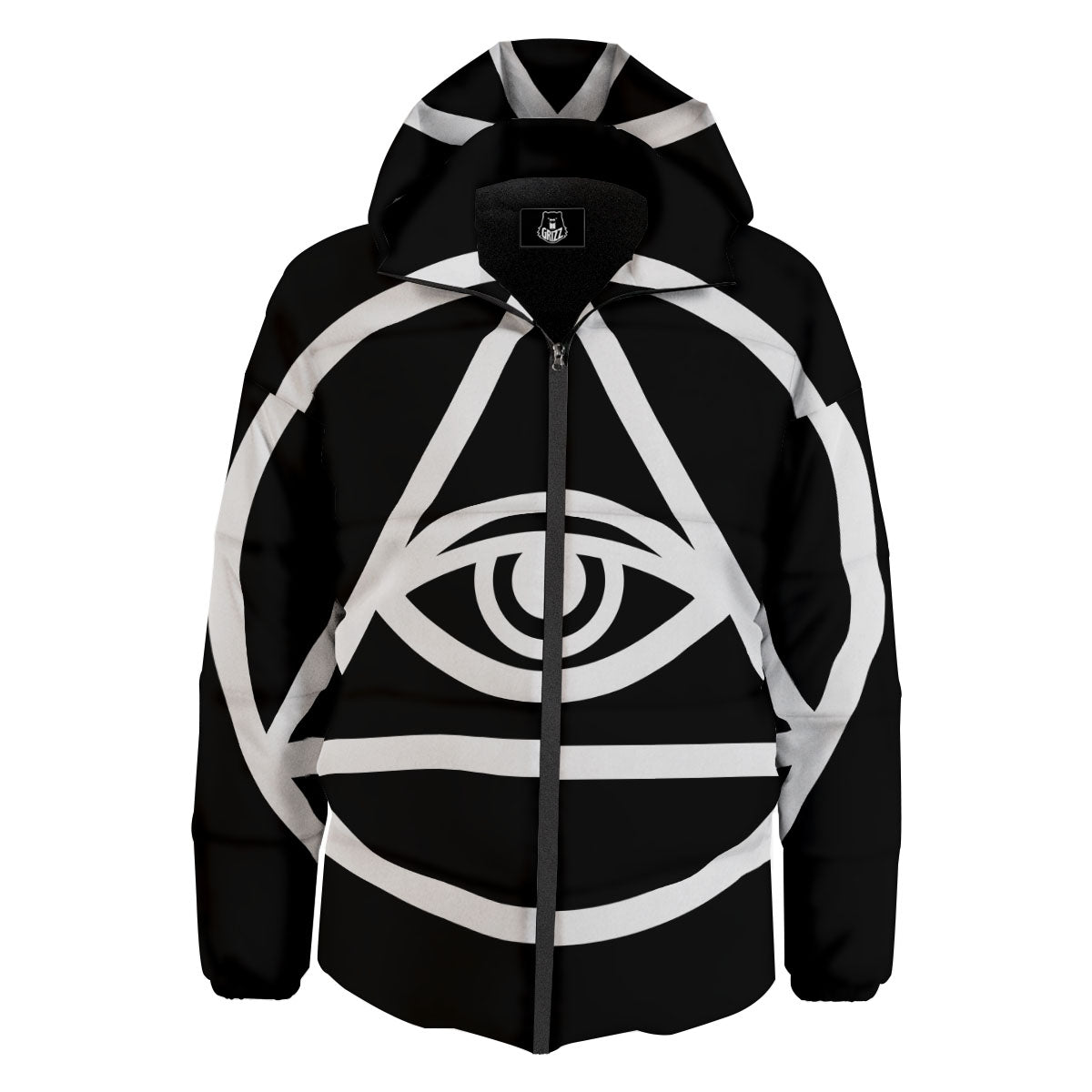 Eye Illuminati Print Down Jacket-grizzshop