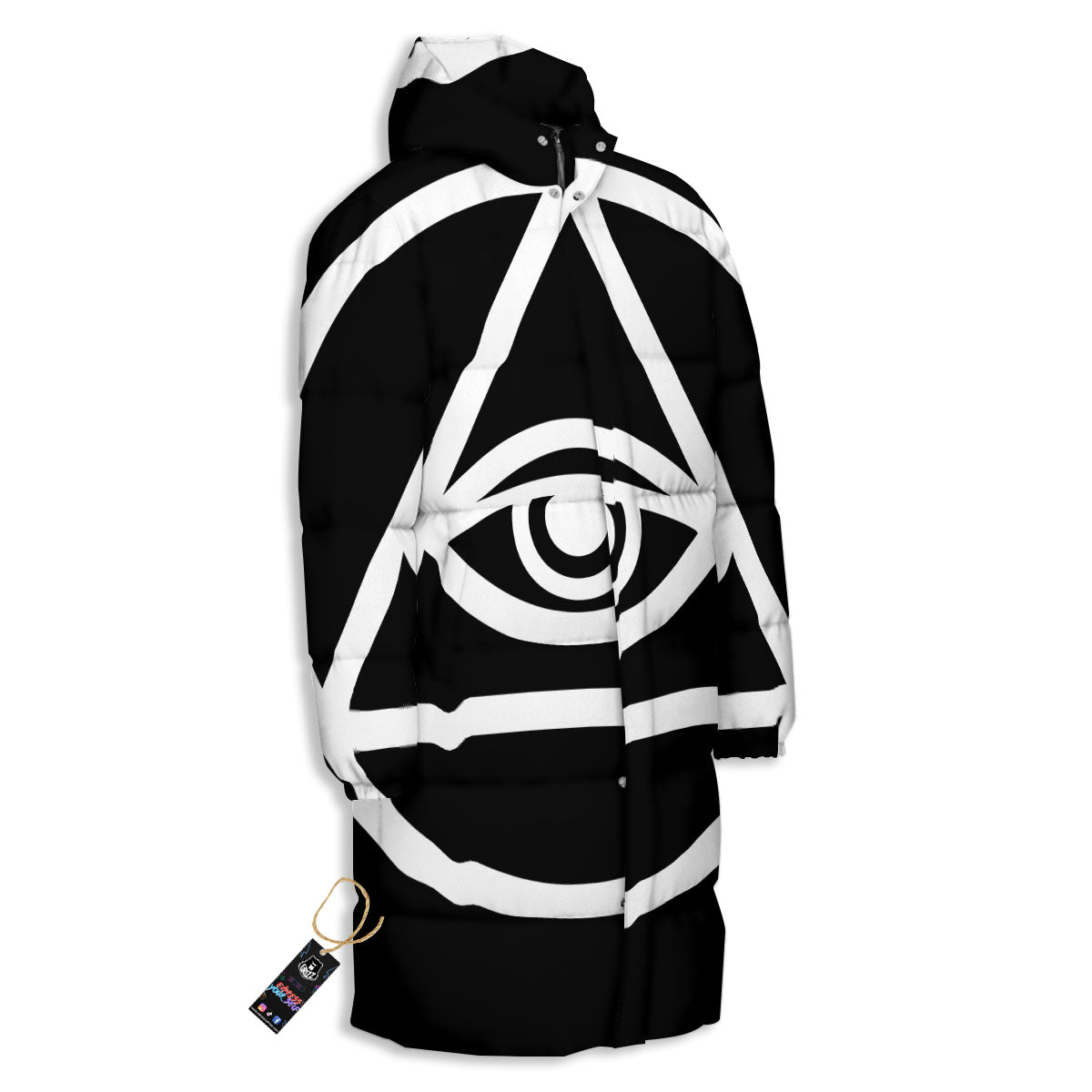 Eye Illuminati Print Long Down Jacket-grizzshop