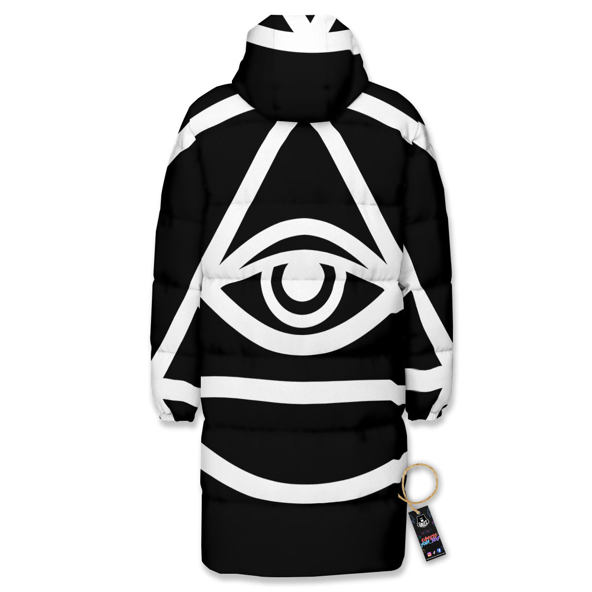 Eye Illuminati Print Long Down Jacket-grizzshop