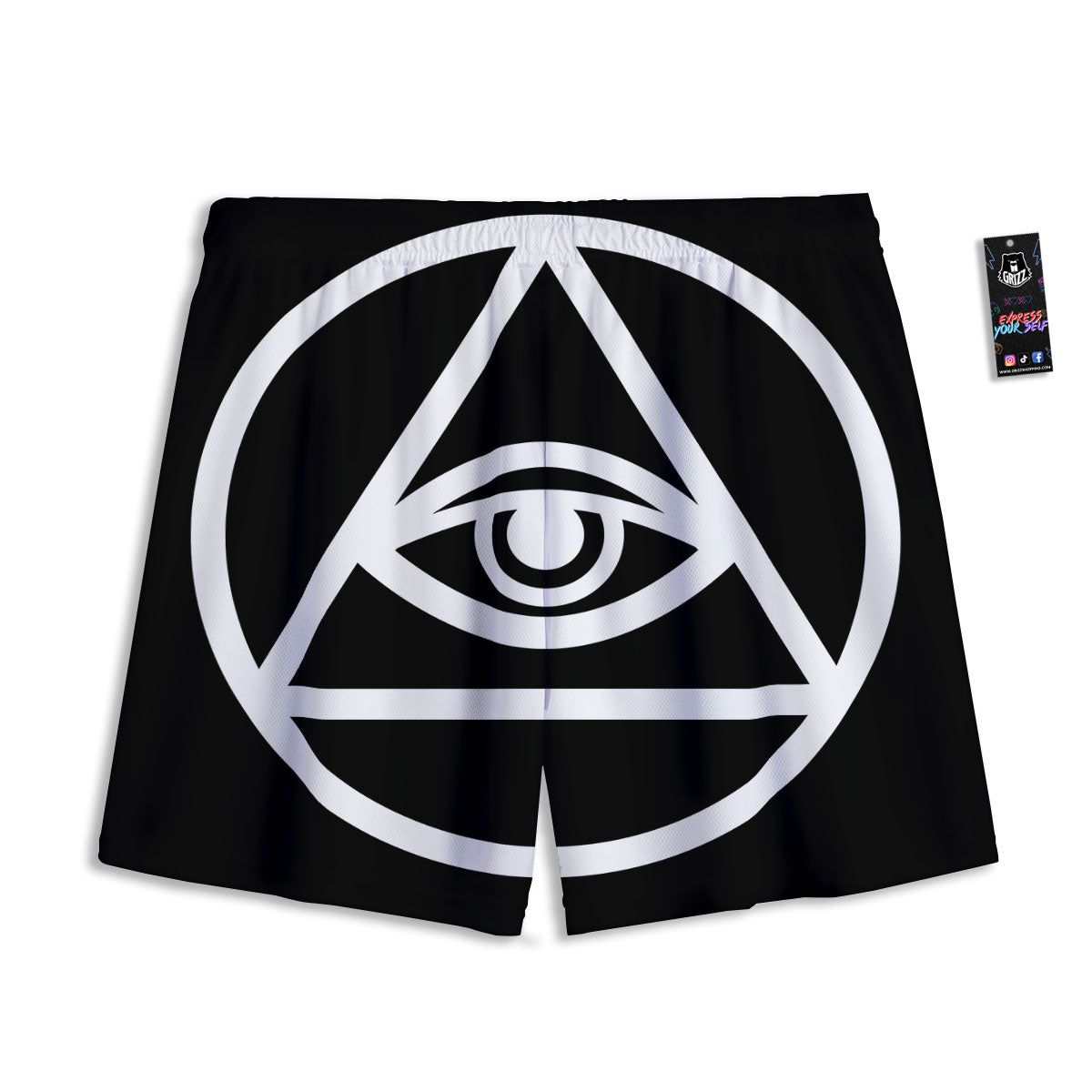 Eye Illuminati Print Mesh Shorts