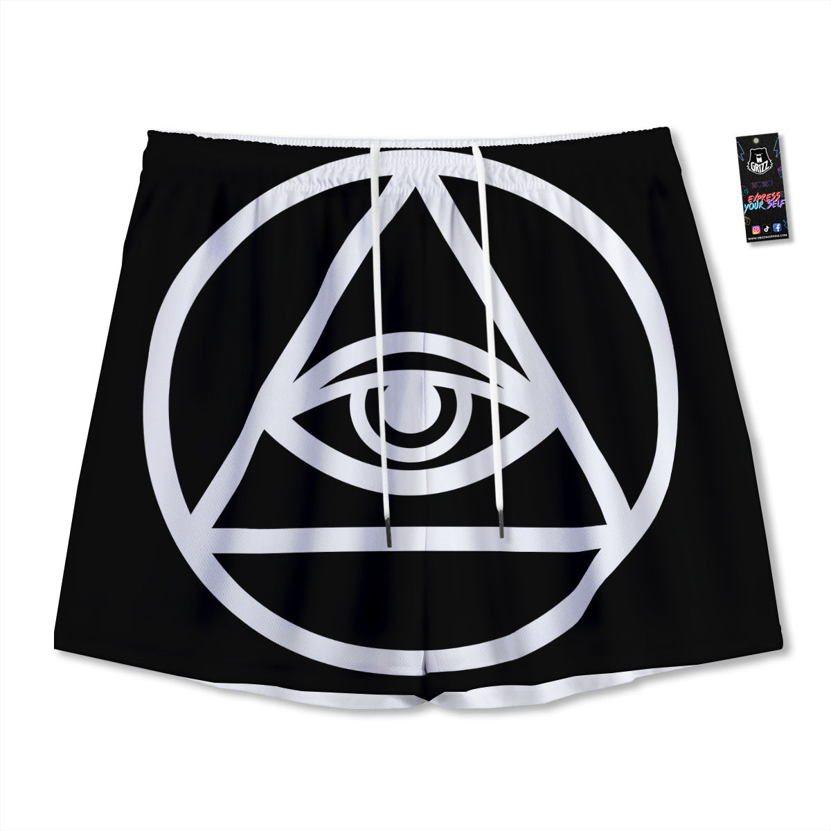 Eye Illuminati Print Mesh Shorts