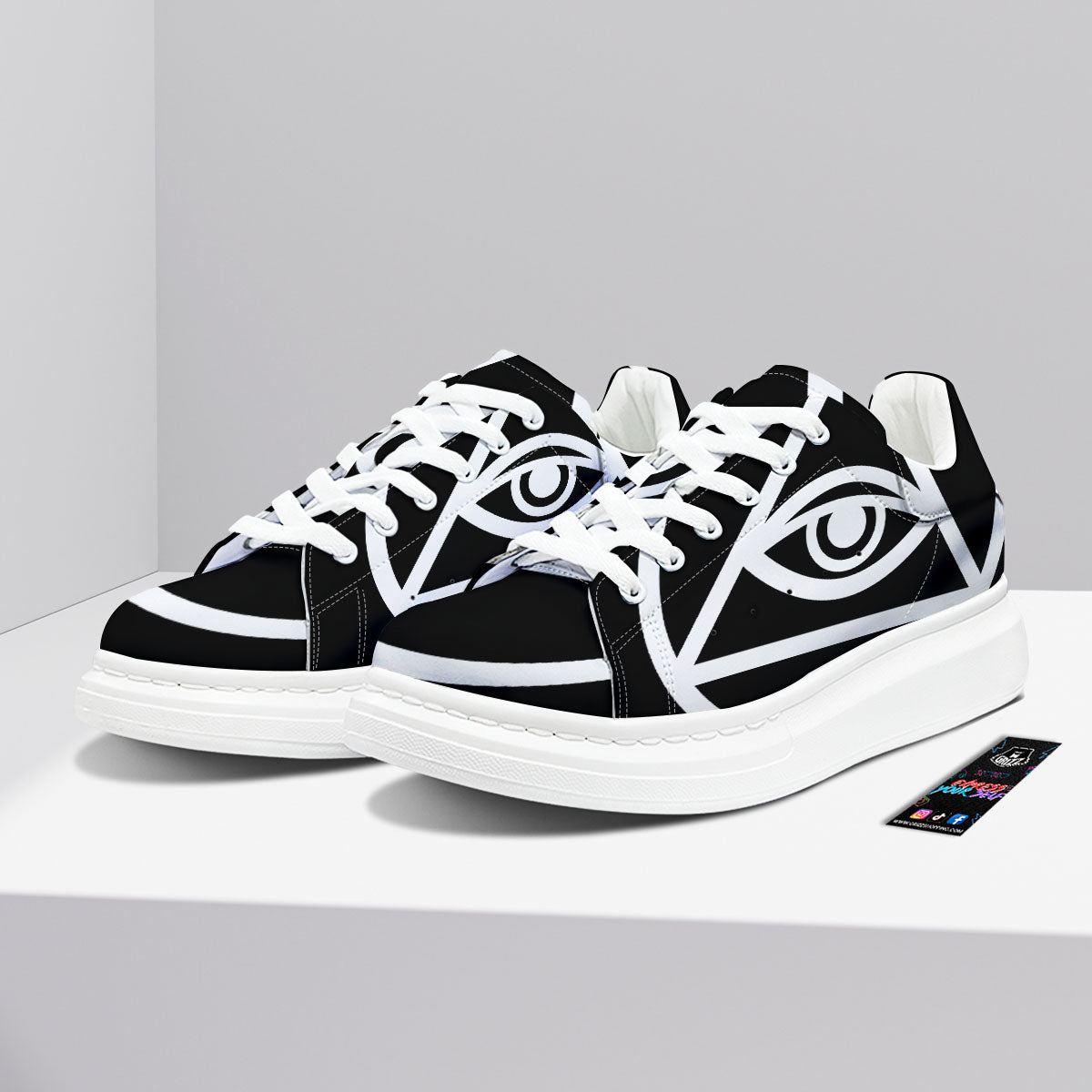 Eye Illuminati Print Platform Shoes-grizzshop