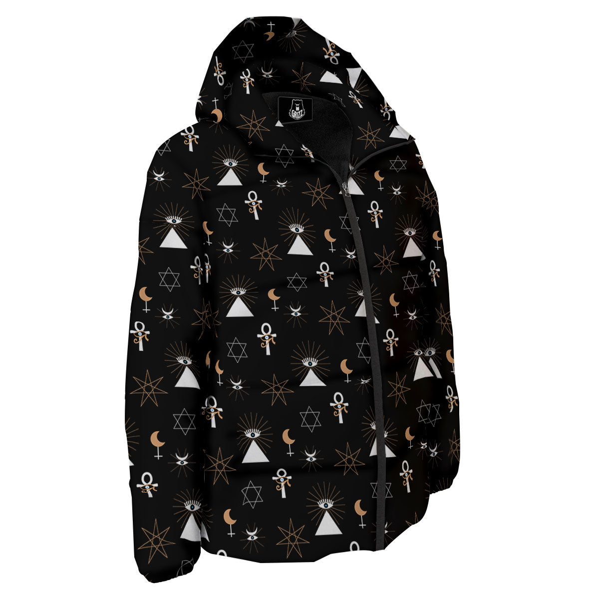Eye Of Horus Egypt Print Pattern Down Jacket-grizzshop