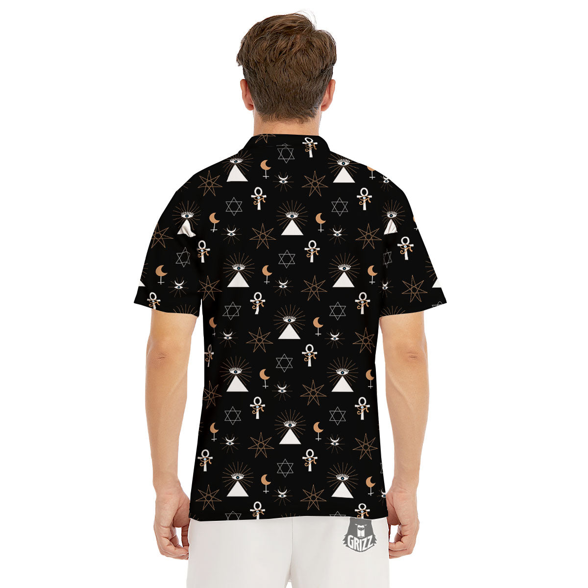 Eye Of Horus Egypt Print Pattern Men's Golf Shirts-grizzshop