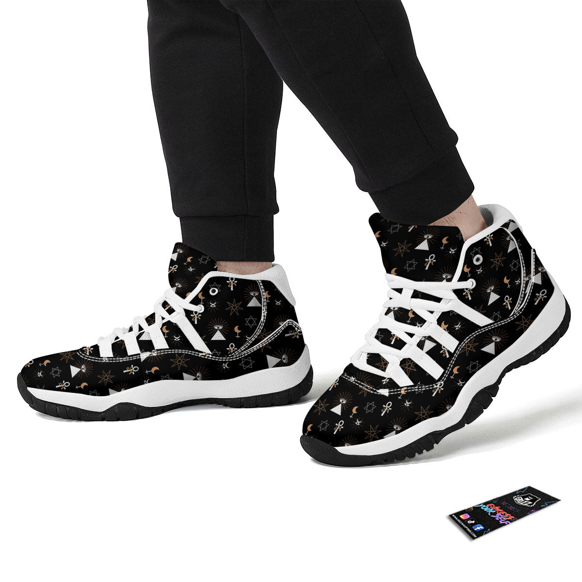 Eye Of Horus Egypt Print Pattern White Bball Shoes-grizzshop