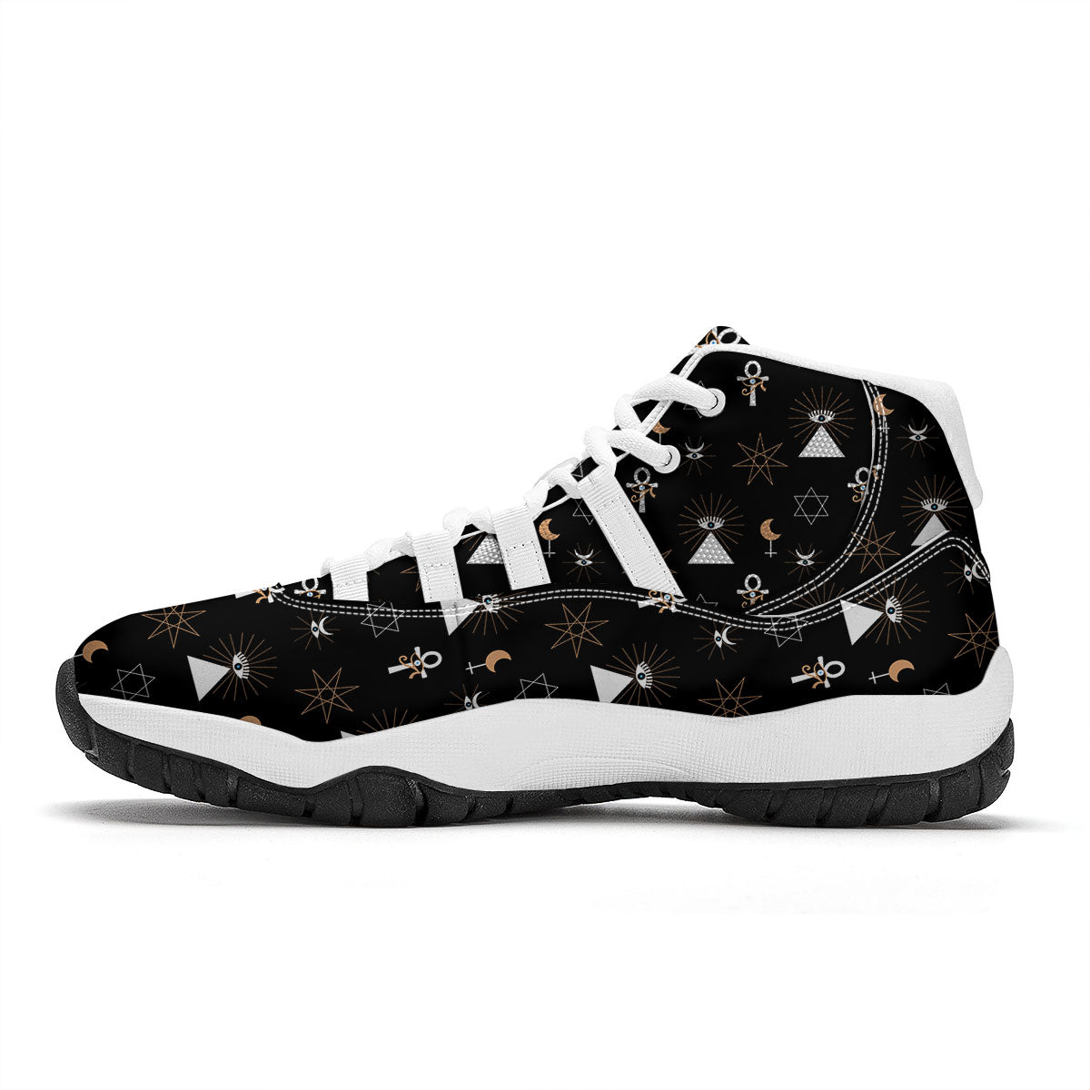 Eye Of Horus Egypt Print Pattern White Bball Shoes-grizzshop