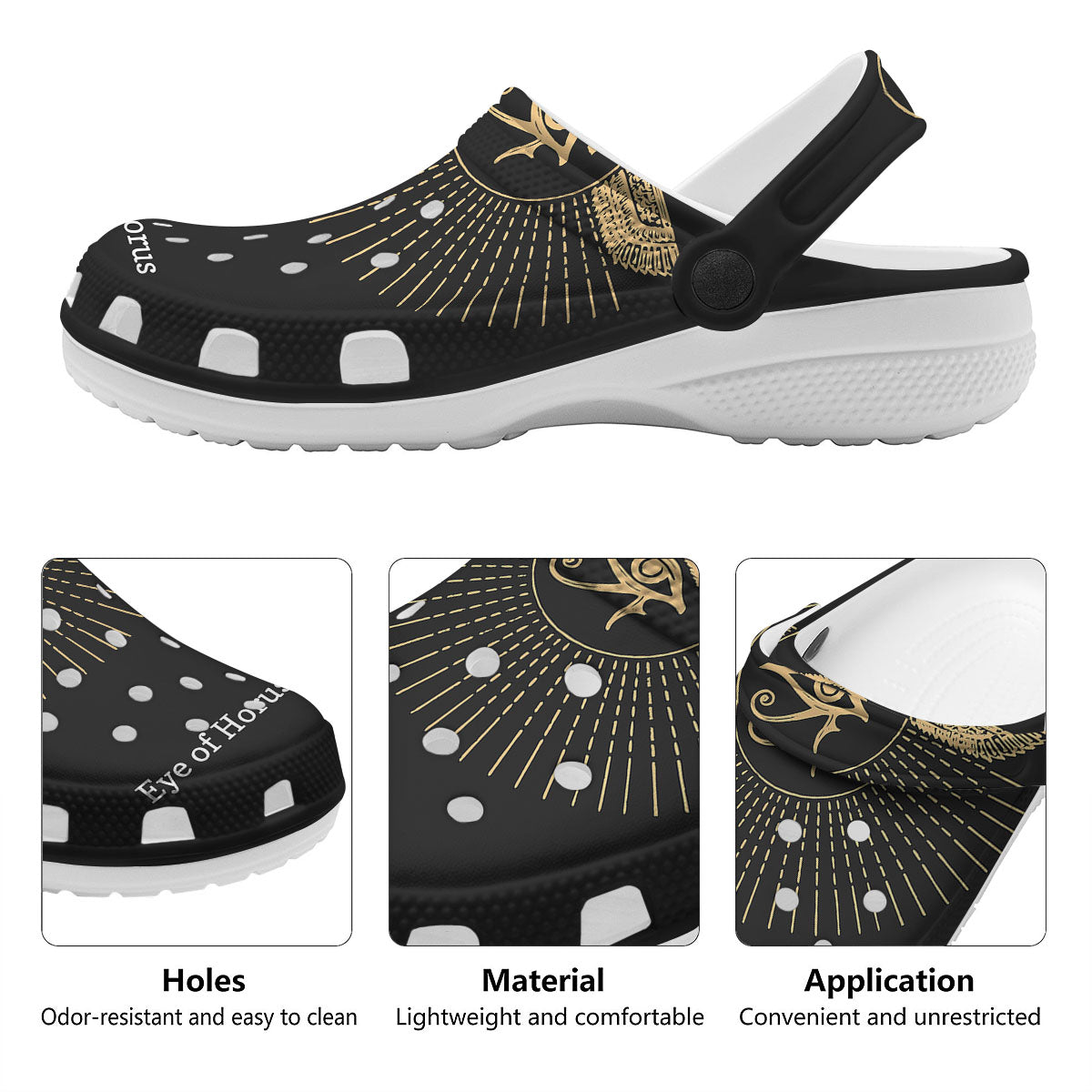 Eye Of Horus Egyptian Print Clog-grizzshop