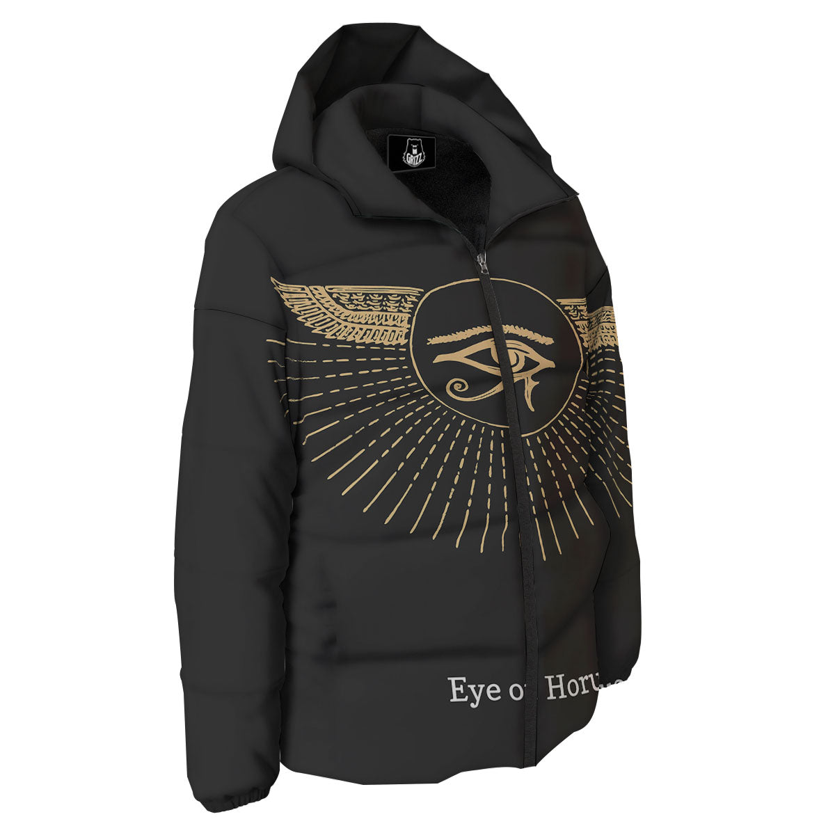 Eye Of Horus Egyptian Print Down Jacket-grizzshop