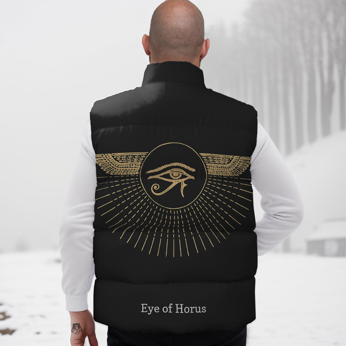 Eye Of Horus Egyptian Print Down Vest