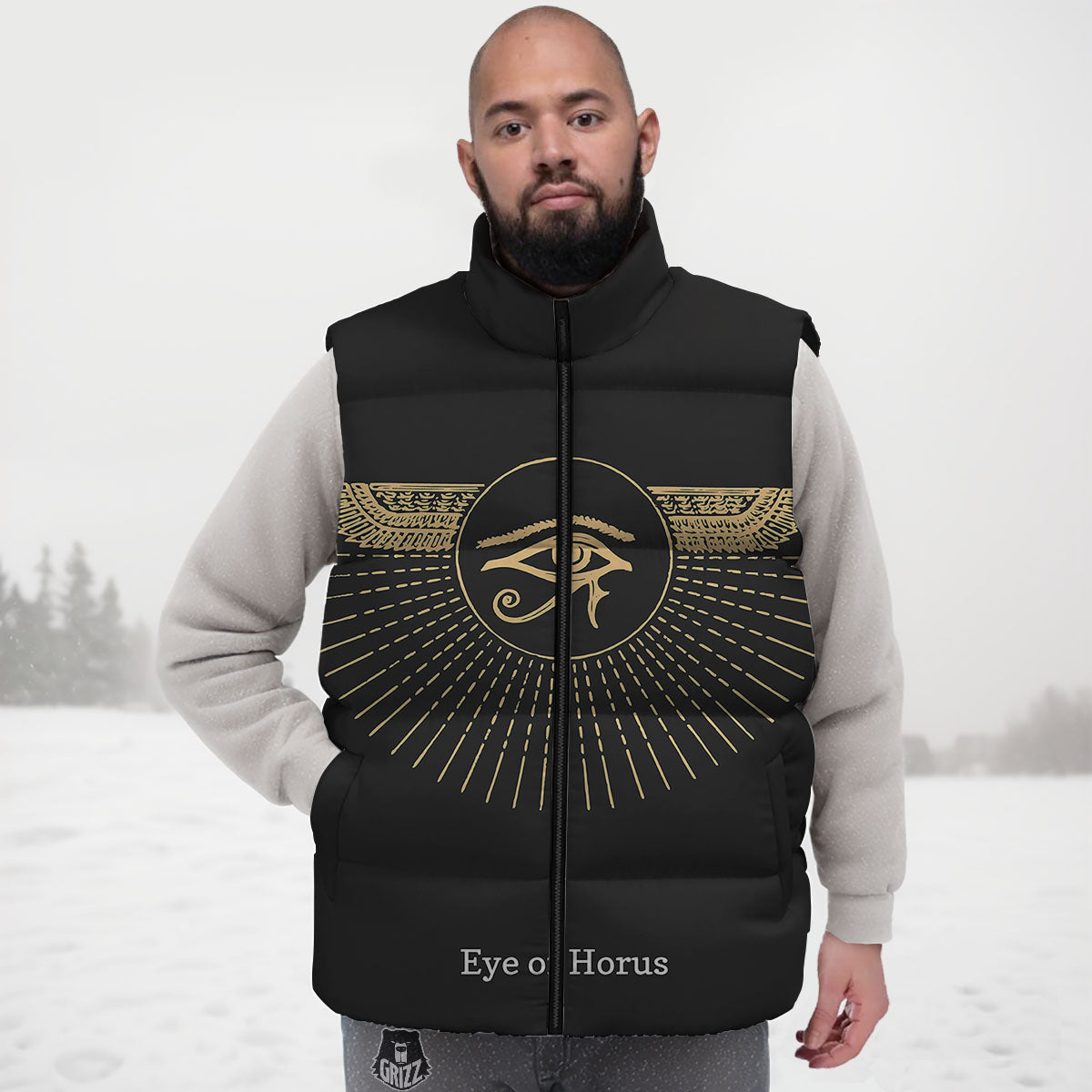 Eye Of Horus Egyptian Print Down Vest