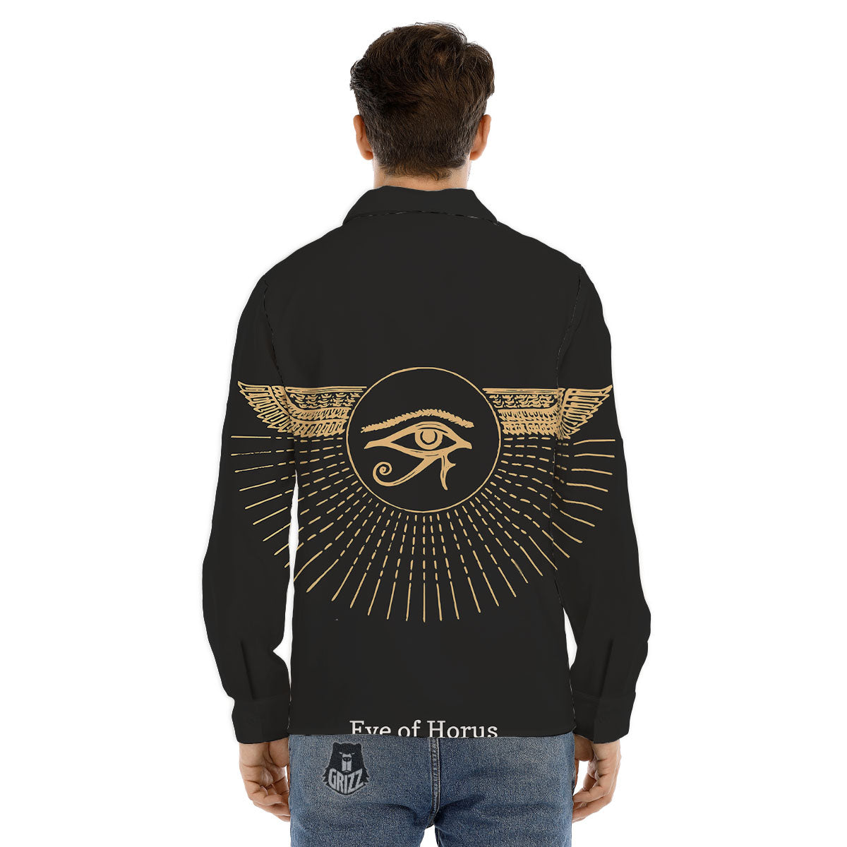 Eye Of Horus Egyptian Print Men's Dress Shirts-grizzshop