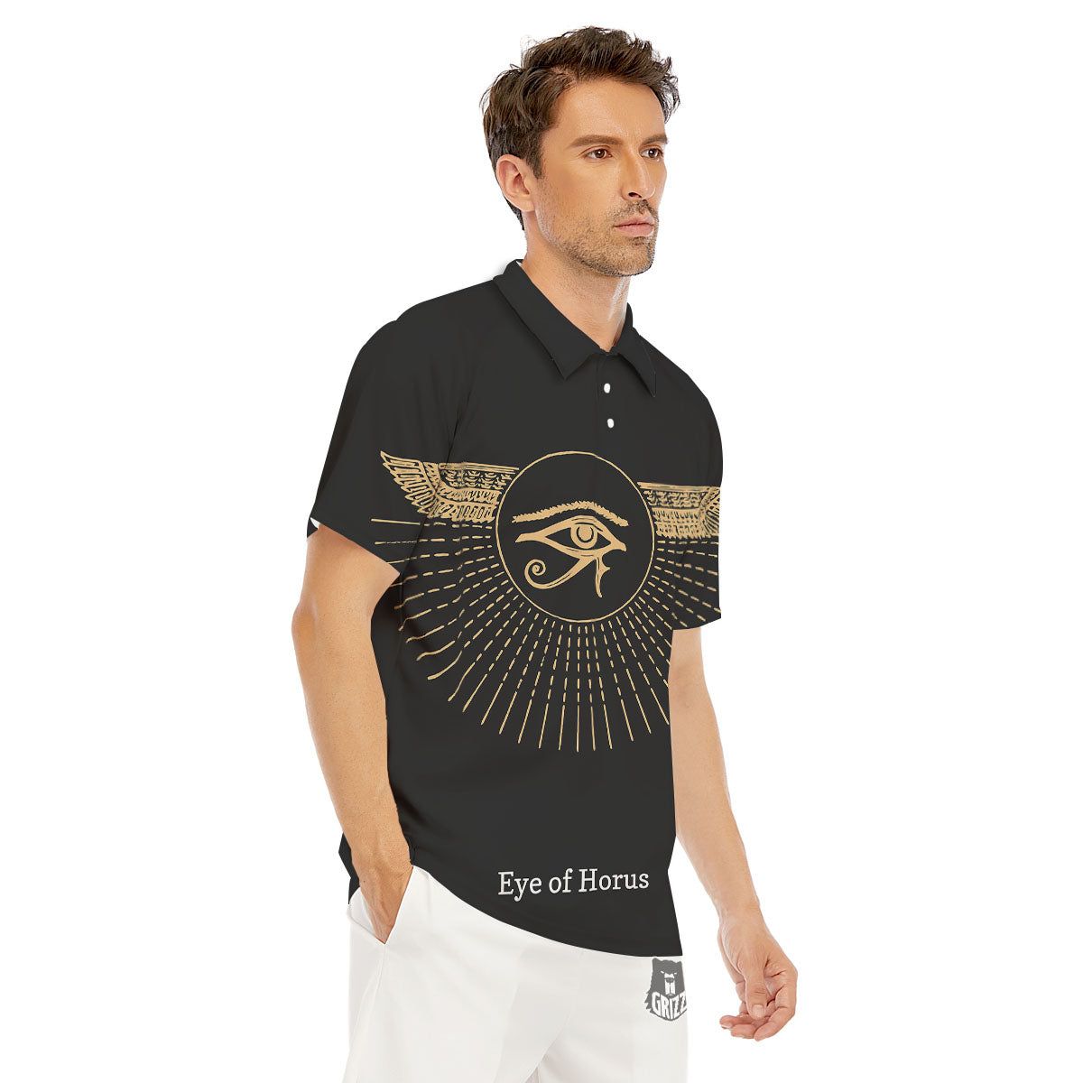 Eye Of Horus Egyptian Print Men's Golf Shirts-grizzshop