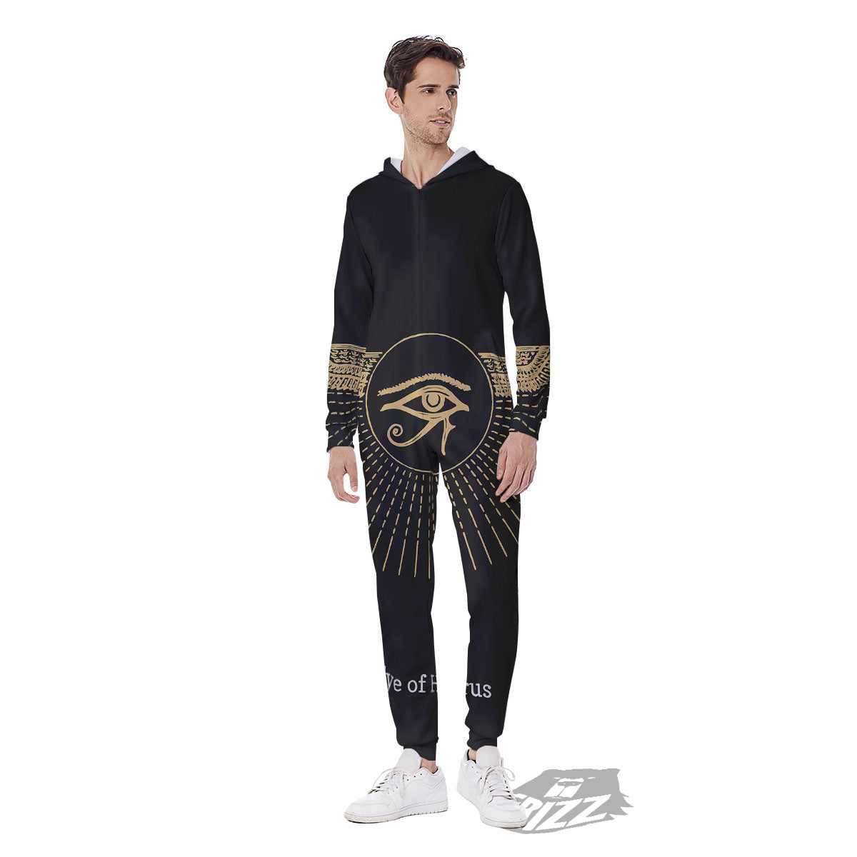 Eye Of Horus Egyptian Print Men's Jumpsuit-grizzshop