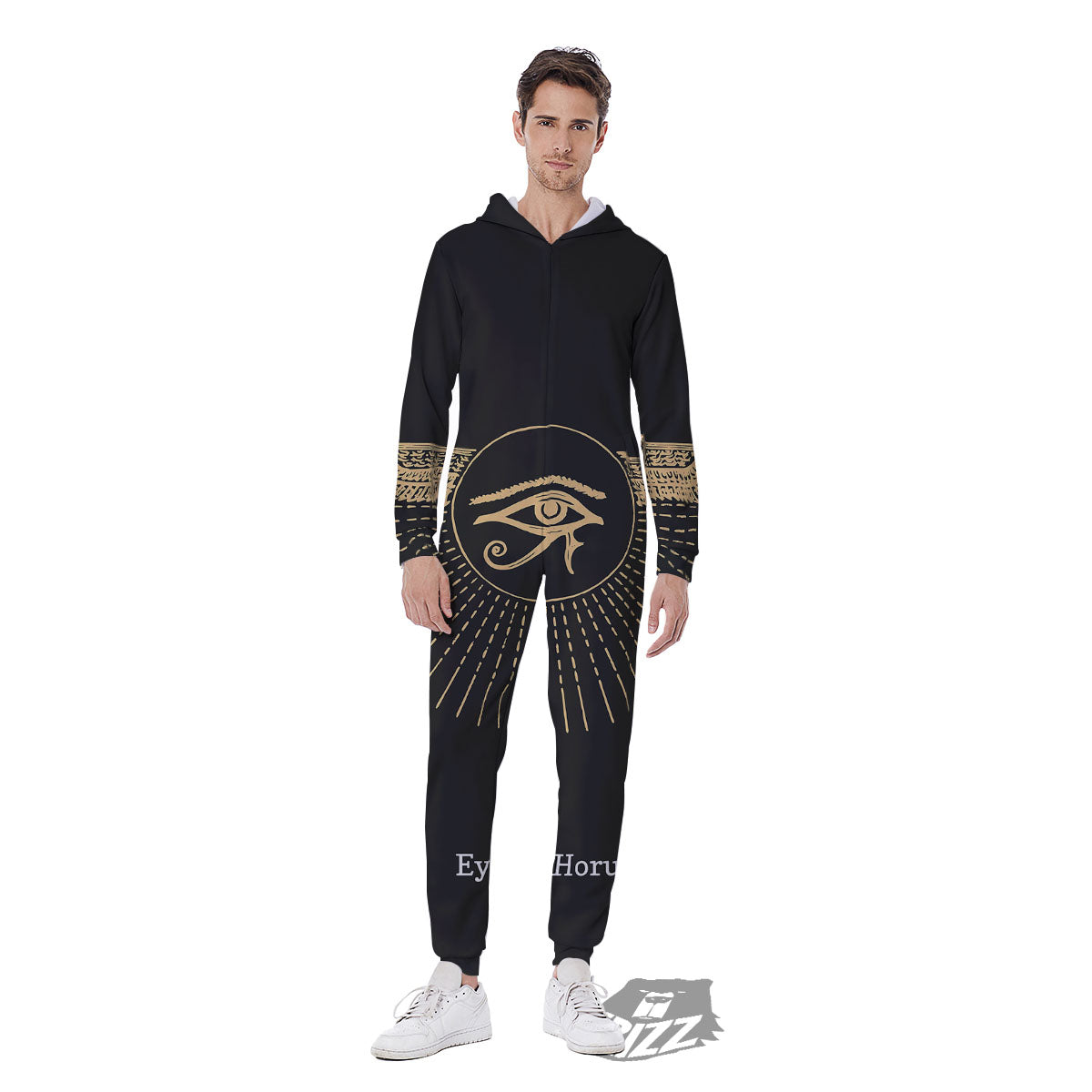 Eye Of Horus Egyptian Print Men's Jumpsuit-grizzshop