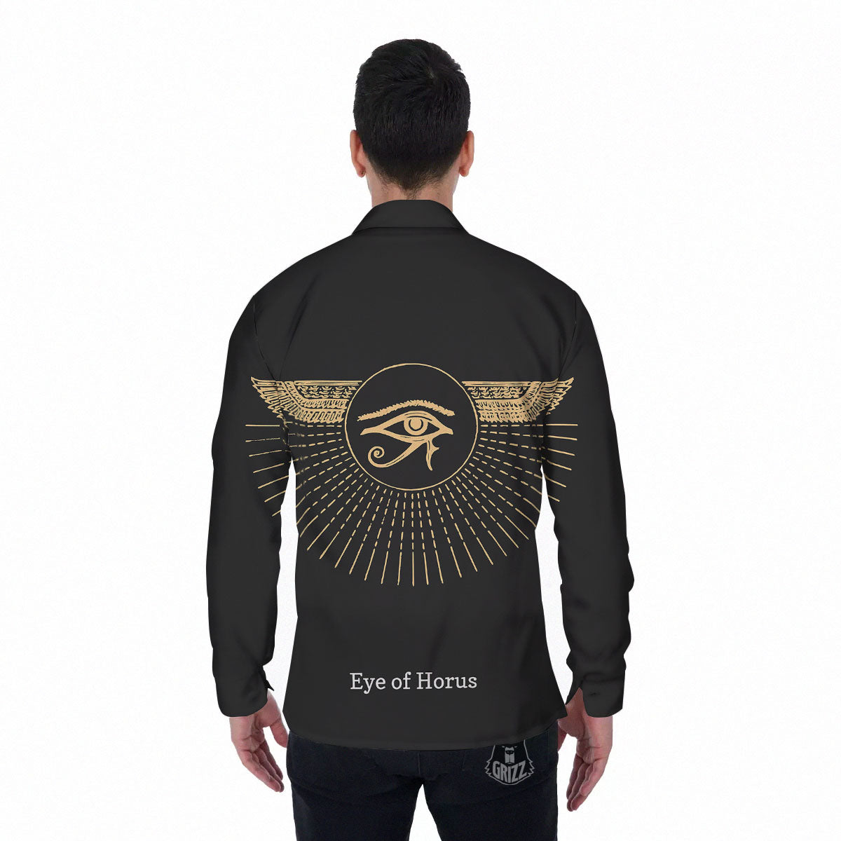 Eye Of Horus Egyptian Print Men's Long Sleeve Shirts-grizzshop