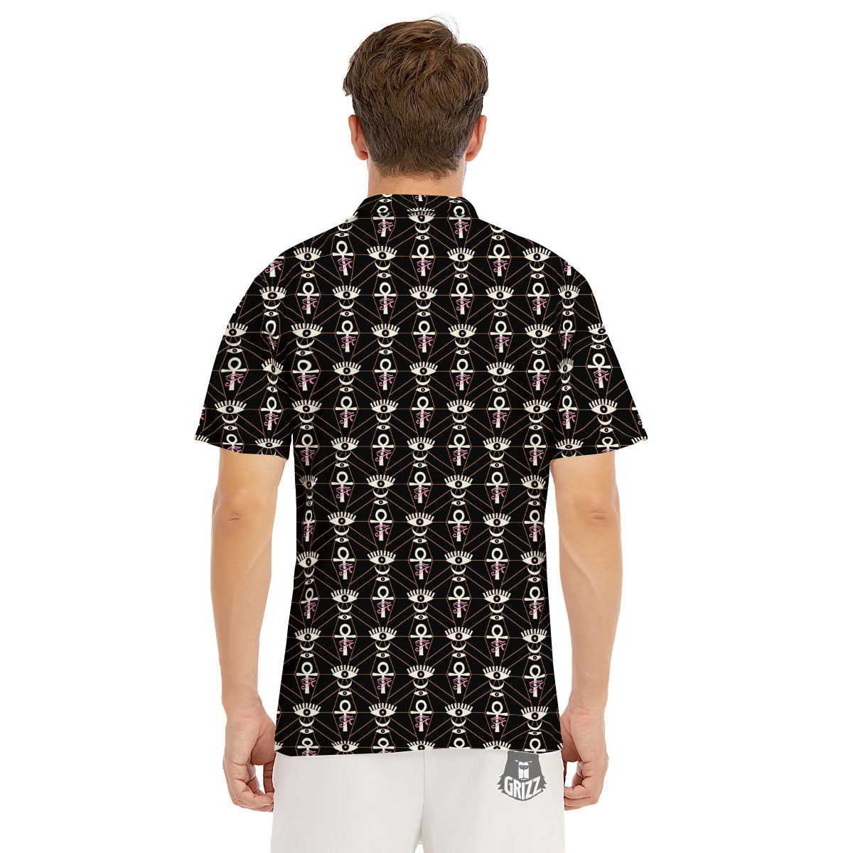 Eye Of Horus Egyptian Print Pattern Men's Golf Shirts-grizzshop