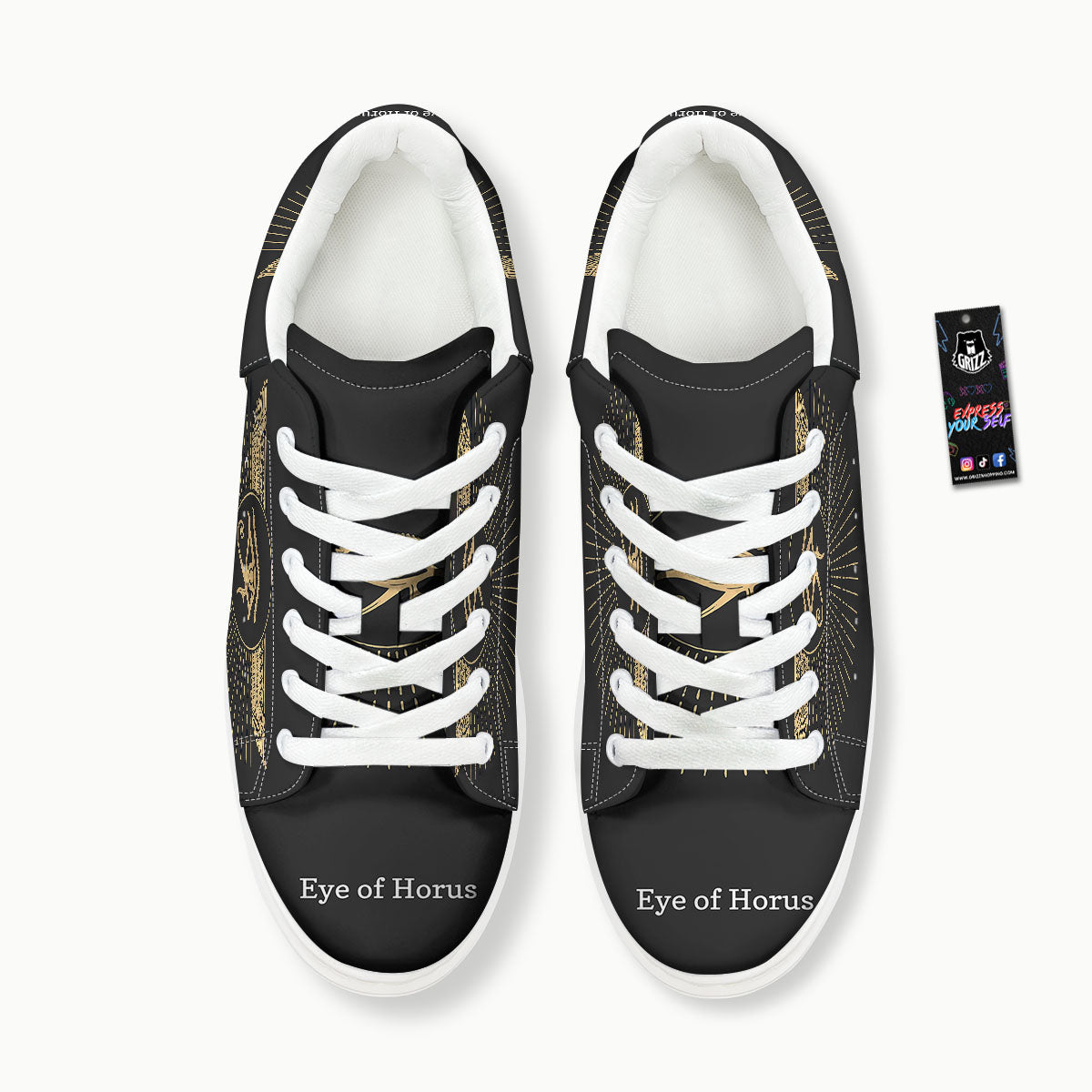 Eye Of Horus Egyptian Print Platform Shoes-grizzshop